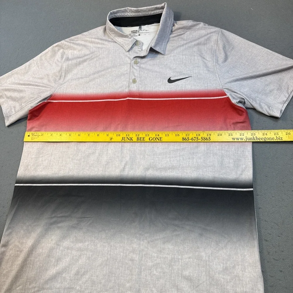Nike GOLF SHIRT Dri-FIT Men's LARGE STANDARD FIT  PERFORMANCE Red Black  PRINT
